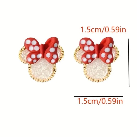 NEW| Disney Minnie Mouse Polka Dot Design Stud Earrings - Picture 7 of 7